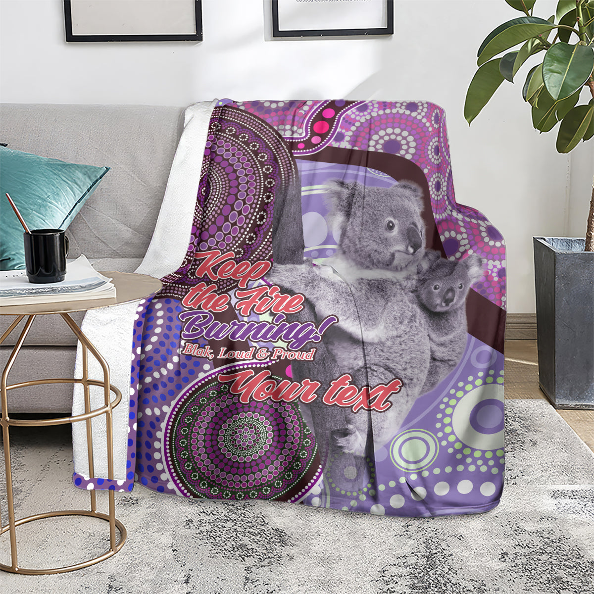 Personalised Australia Koala NAIDOC 2024 Blanket Keep the Fire Burning
