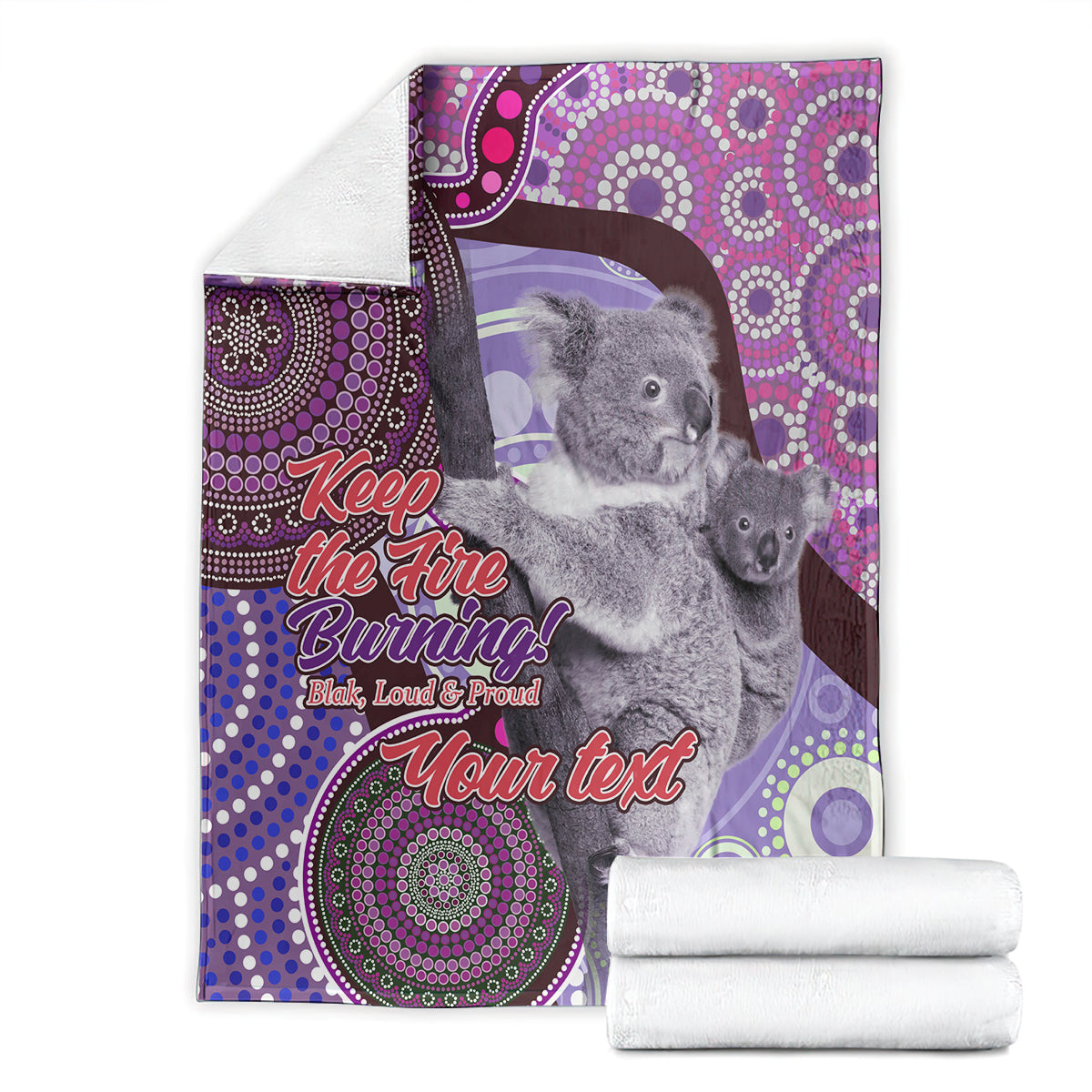 Personalised Australia Koala NAIDOC 2024 Blanket Keep the Fire Burning