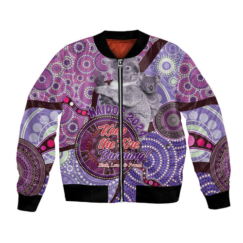 Personalised Australia Koala NAIDOC 2024 Bomber Jacket Keep the Fire Burning