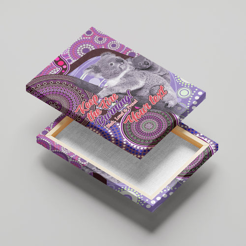 Personalised Australia Koala NAIDOC 2024 Canvas Wall Art Keep the Fire Burning