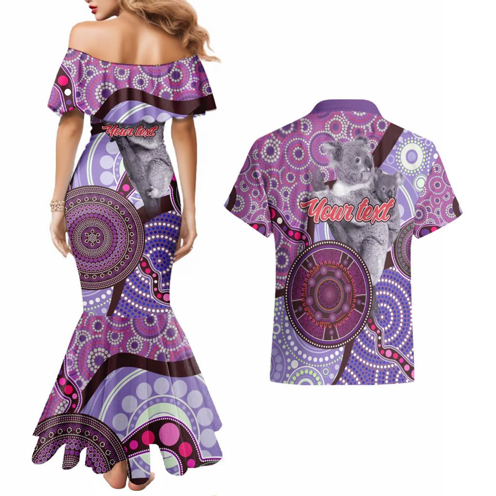 Personalised Australia Koala NAIDOC 2024 Couples Matching Mermaid Dress and Hawaiian Shirt Keep the Fire Burning