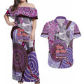 Personalised Australia Koala NAIDOC 2024 Couples Matching Off Shoulder Maxi Dress and Hawaiian Shirt Keep the Fire Burning