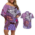 Personalised Australia Koala NAIDOC 2024 Couples Matching Off Shoulder Short Dress and Hawaiian Shirt Keep the Fire Burning