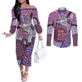 Personalised Australia Koala NAIDOC 2024 Couples Matching Off The Shoulder Long Sleeve Dress and Long Sleeve Button Shirt Keep the Fire Burning