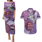 Personalised Australia Koala NAIDOC 2024 Couples Matching Puletasi and Hawaiian Shirt Keep the Fire Burning