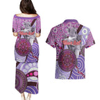 Personalised Australia Koala NAIDOC 2024 Couples Matching Puletasi and Hawaiian Shirt Keep the Fire Burning