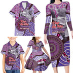 Personalised Australia Koala NAIDOC 2024 Family Matching Long Sleeve Bodycon Dress and Hawaiian Shirt Keep the Fire Burning