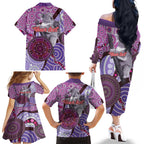 Personalised Australia Koala NAIDOC 2024 Family Matching Off Shoulder Long Sleeve Dress and Hawaiian Shirt Keep the Fire Burning