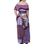 Personalised Australia Koala NAIDOC 2024 Family Matching Off Shoulder Maxi Dress and Hawaiian Shirt Keep the Fire Burning