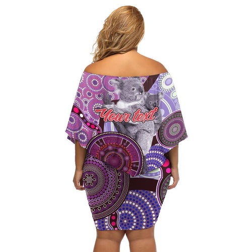 Personalised Australia Koala NAIDOC 2024 Family Matching Off Shoulder Short Dress and Hawaiian Shirt Keep the Fire Burning