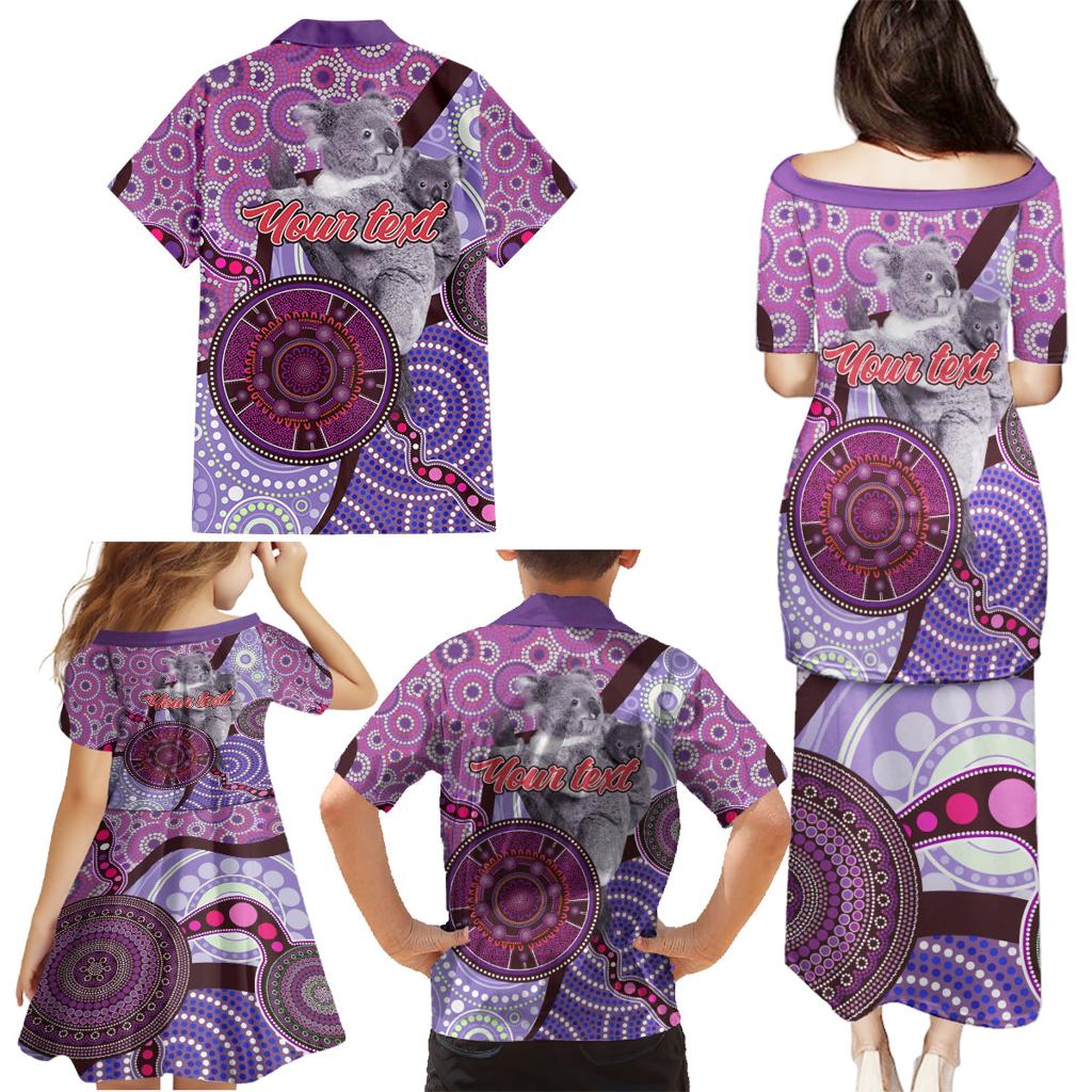 Personalised Australia Koala NAIDOC 2024 Family Matching Puletasi and Hawaiian Shirt Keep the Fire Burning