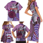 Personalised Australia Koala NAIDOC 2024 Family Matching Short Sleeve Bodycon Dress and Hawaiian Shirt Keep the Fire Burning