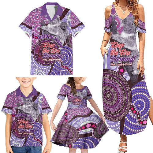 Personalised Australia Koala NAIDOC 2024 Family Matching Summer Maxi Dress and Hawaiian Shirt Keep the Fire Burning
