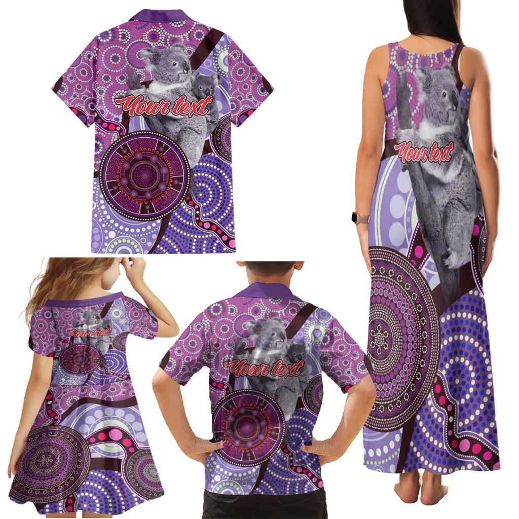 Personalised Australia Koala NAIDOC 2024 Family Matching Tank Maxi Dress and Hawaiian Shirt Keep the Fire Burning