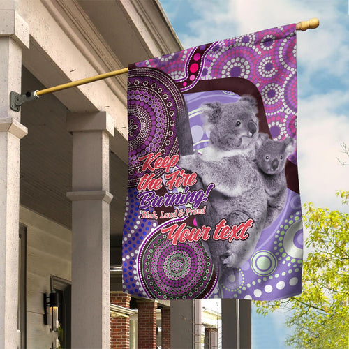 Personalised Australia Koala NAIDOC 2024 Garden Flag Keep the Fire Burning