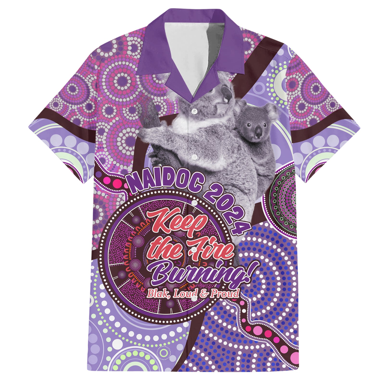 Personalised Australia Koala NAIDOC 2024 Hawaiian Shirt Keep the Fire Burning