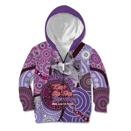 Personalised Australia Koala NAIDOC 2024 Kid Hoodie Keep the Fire Burning