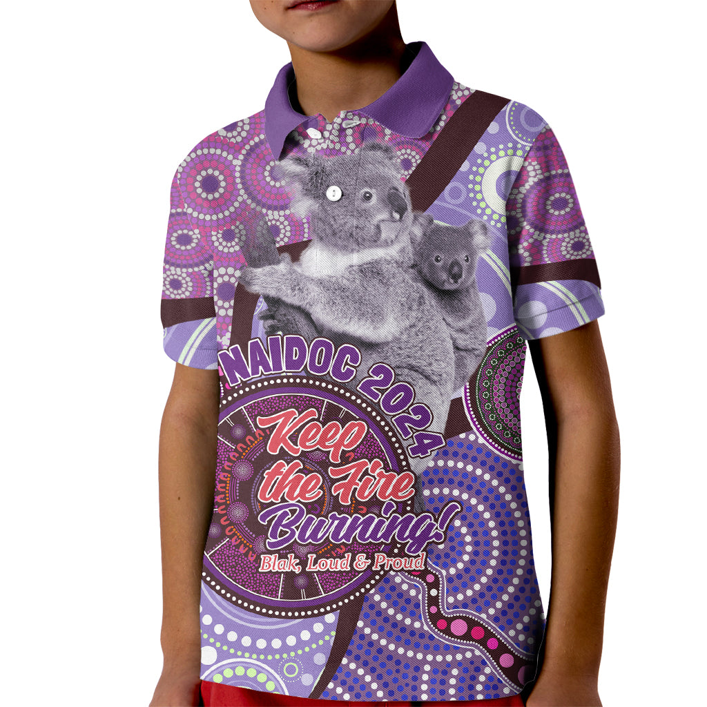 Personalised Australia Koala NAIDOC 2024 Kid Polo Shirt Keep the Fire Burning