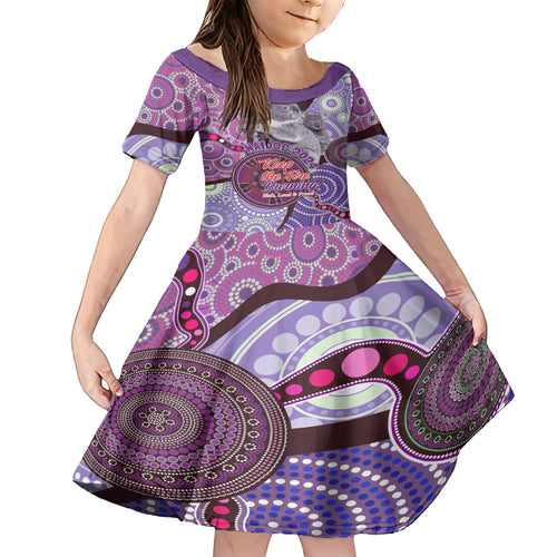 Personalised Australia Koala NAIDOC 2024 Kid Short Sleeve Dress Keep the Fire Burning