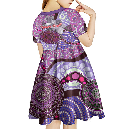 Personalised Australia Koala NAIDOC 2024 Kid Short Sleeve Dress Keep the Fire Burning