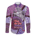 Personalised Australia Koala NAIDOC 2024 Long Sleeve Button Shirt Keep the Fire Burning