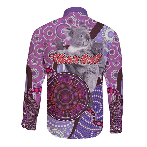 Personalised Australia Koala NAIDOC 2024 Long Sleeve Button Shirt Keep the Fire Burning