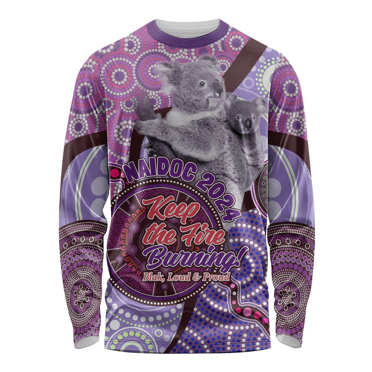 Personalised Australia Koala NAIDOC 2024 Long Sleeve Shirt Keep the Fire Burning