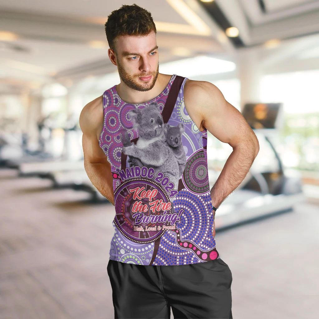 Personalised Australia Koala NAIDOC 2024 Men Tank Top Keep the Fire Burning