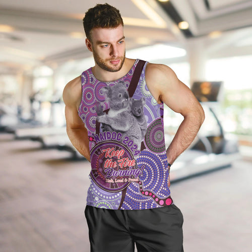 Personalised Australia Koala NAIDOC 2024 Men Tank Top Keep the Fire Burning
