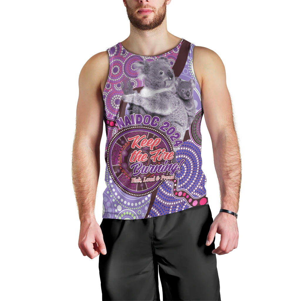 Personalised Australia Koala NAIDOC 2024 Men Tank Top Keep the Fire Burning