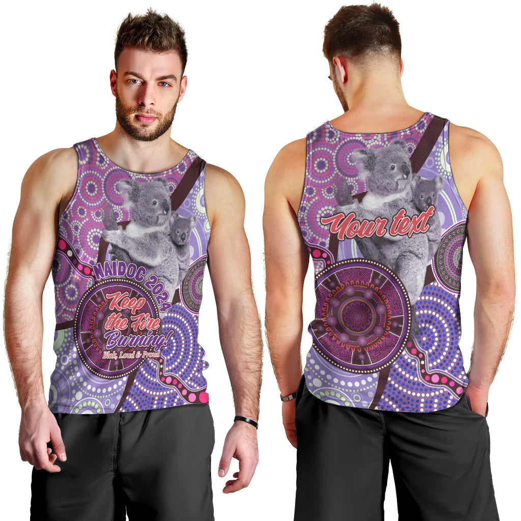 Personalised Australia Koala NAIDOC 2024 Men Tank Top Keep the Fire Burning