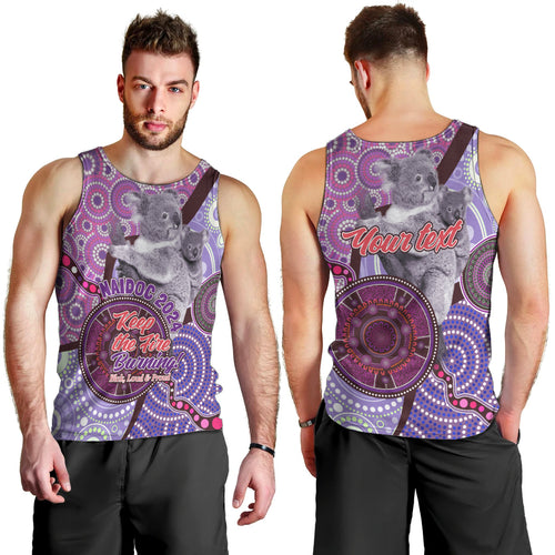 Personalised Australia Koala NAIDOC 2024 Men Tank Top Keep the Fire Burning