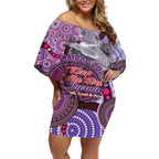 Personalised Australia Koala NAIDOC 2024 Off Shoulder Short Dress Keep the Fire Burning