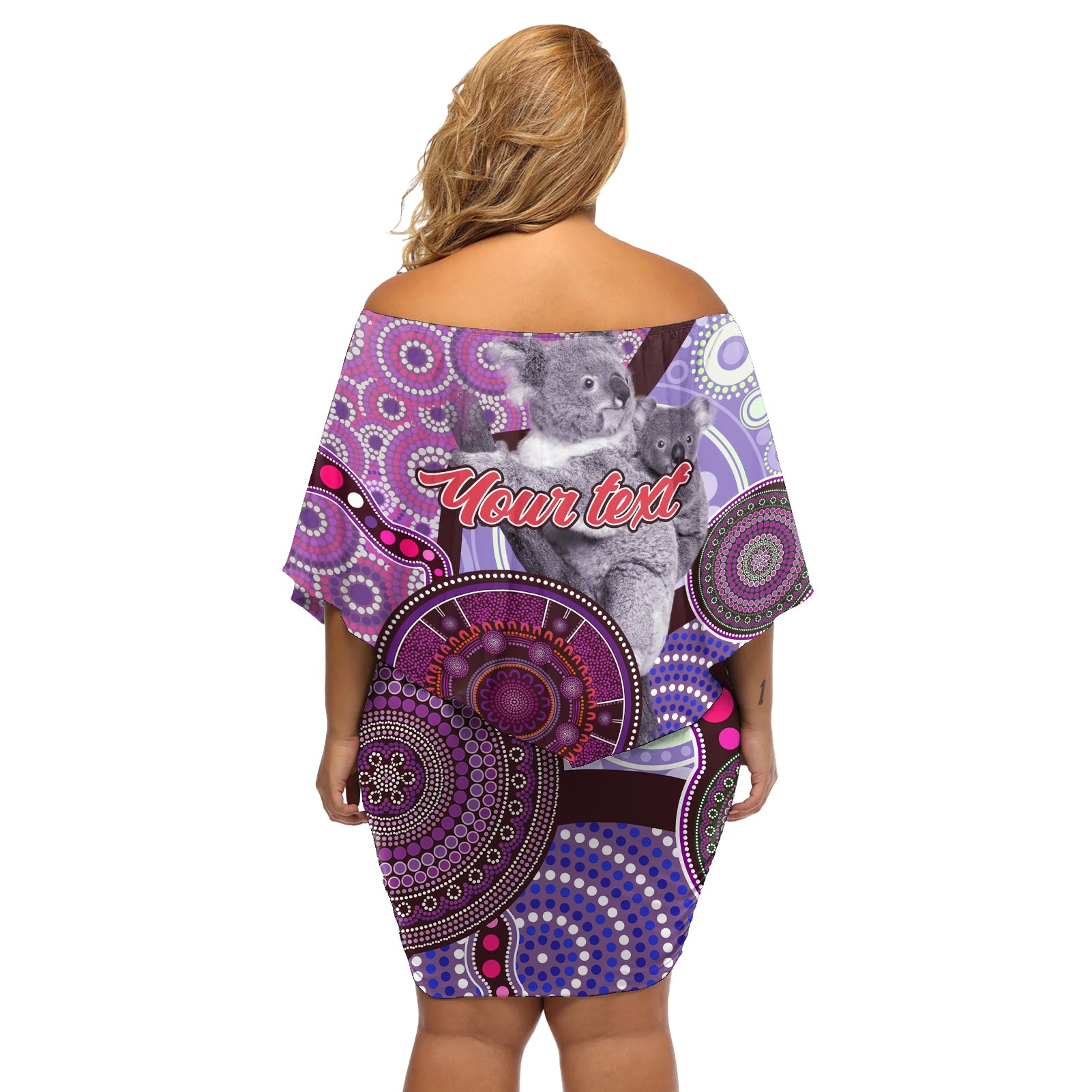 Personalised Australia Koala NAIDOC 2024 Off Shoulder Short Dress Keep the Fire Burning