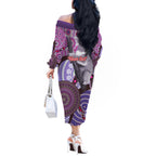 Personalised Australia Koala NAIDOC 2024 Off The Shoulder Long Sleeve Dress Keep the Fire Burning