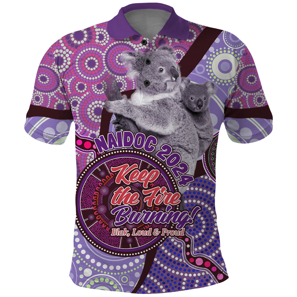Personalised Australia Koala NAIDOC 2024 Polo Shirt Keep the Fire Burning