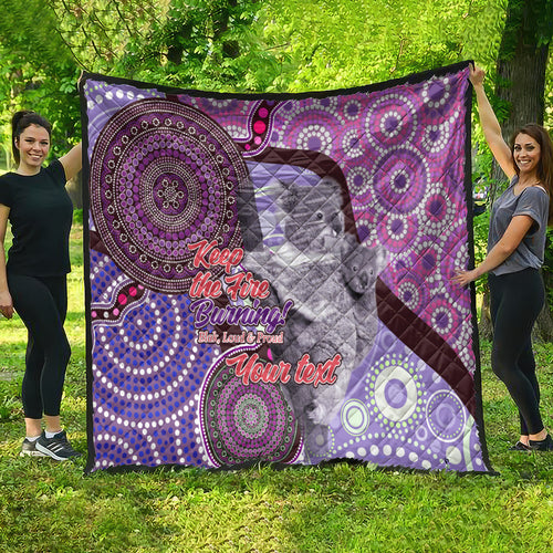 Personalised Australia Koala NAIDOC 2024 Quilt Keep the Fire Burning