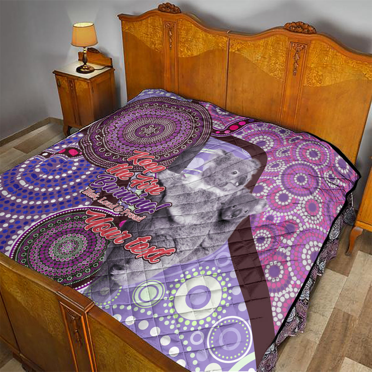 Personalised Australia Koala NAIDOC 2024 Quilt Keep the Fire Burning