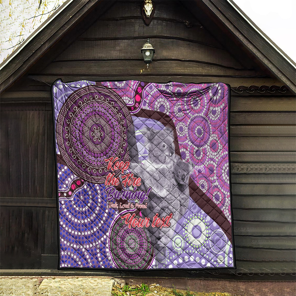 Personalised Australia Koala NAIDOC 2024 Quilt Keep the Fire Burning