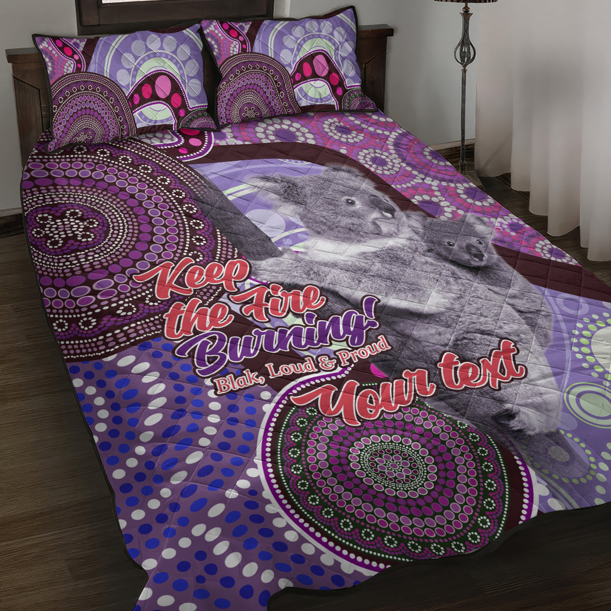 Personalised Australia Koala NAIDOC 2024 Quilt Bed Set Keep the Fire Burning