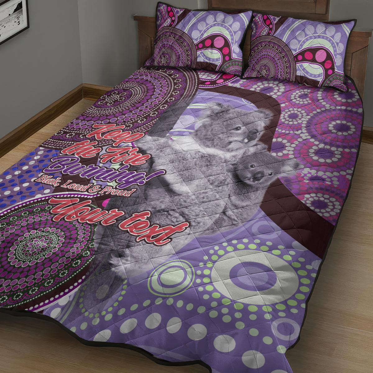 Personalised Australia Koala NAIDOC 2024 Quilt Bed Set Keep the Fire Burning