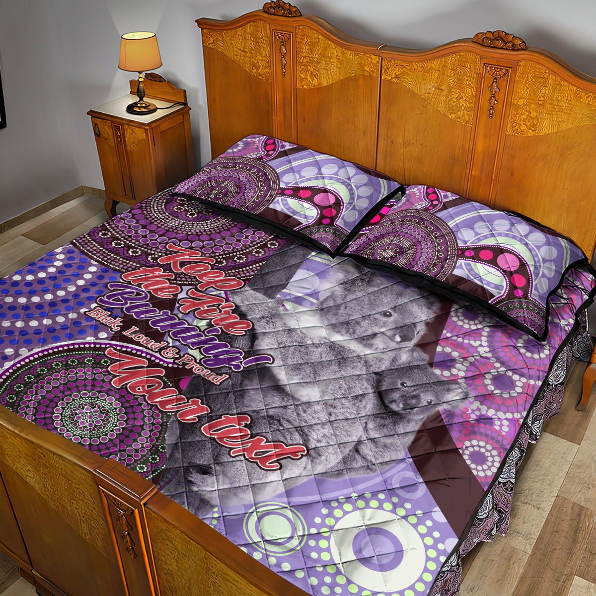 Personalised Australia Koala NAIDOC 2024 Quilt Bed Set Keep the Fire Burning