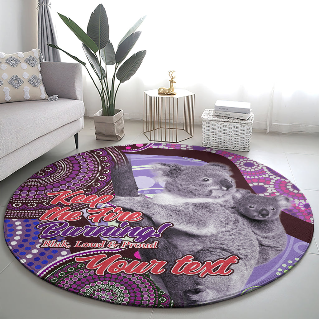Personalised Australia Koala NAIDOC 2024 Round Carpet Keep the Fire Burning