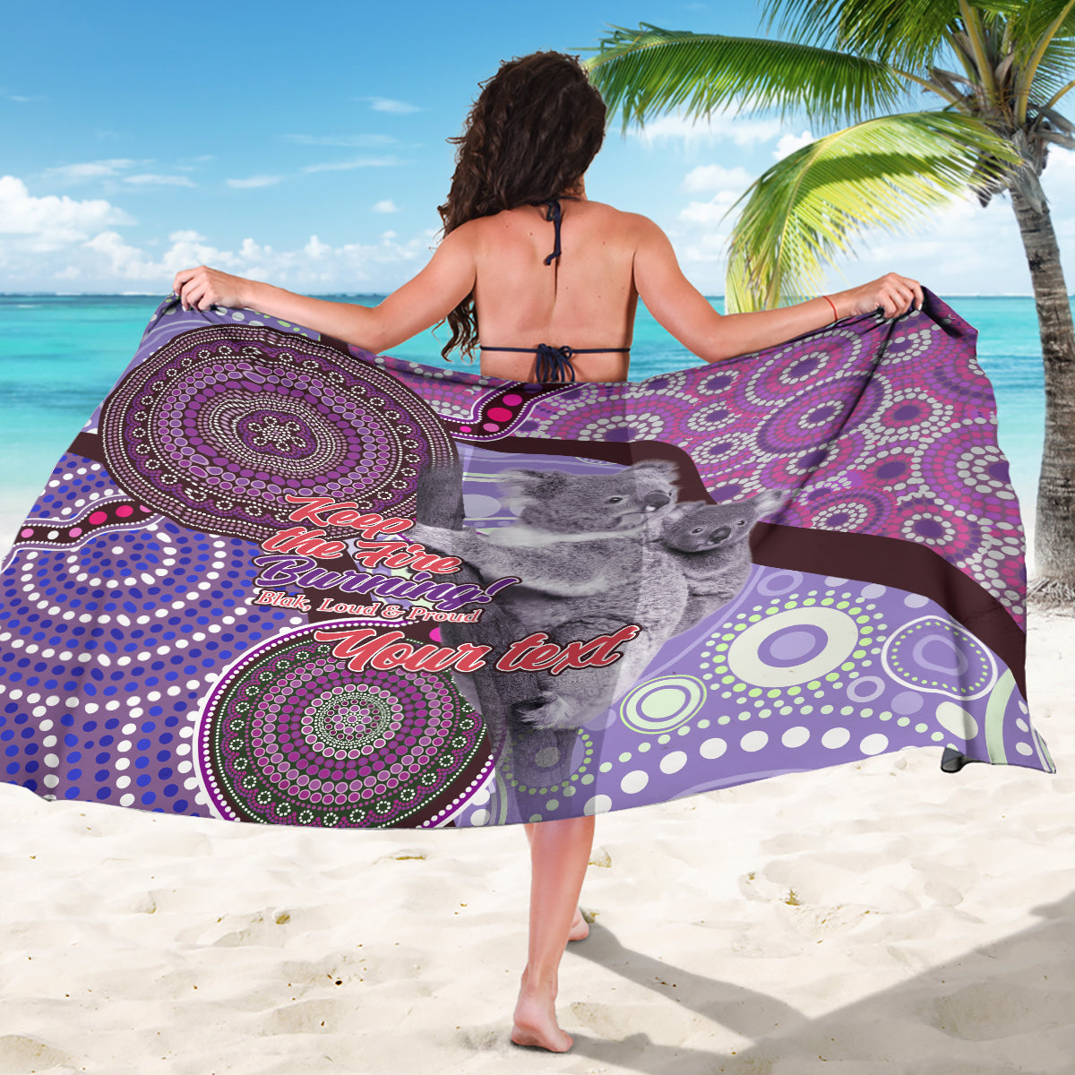 Personalised Australia Koala NAIDOC 2024 Sarong Keep the Fire Burning