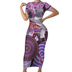 Personalised Australia Koala NAIDOC 2024 Short Sleeve Bodycon Dress Keep the Fire Burning