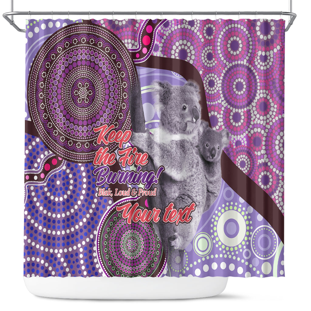 Personalised Australia Koala NAIDOC 2024 Shower Curtain Keep the Fire Burning