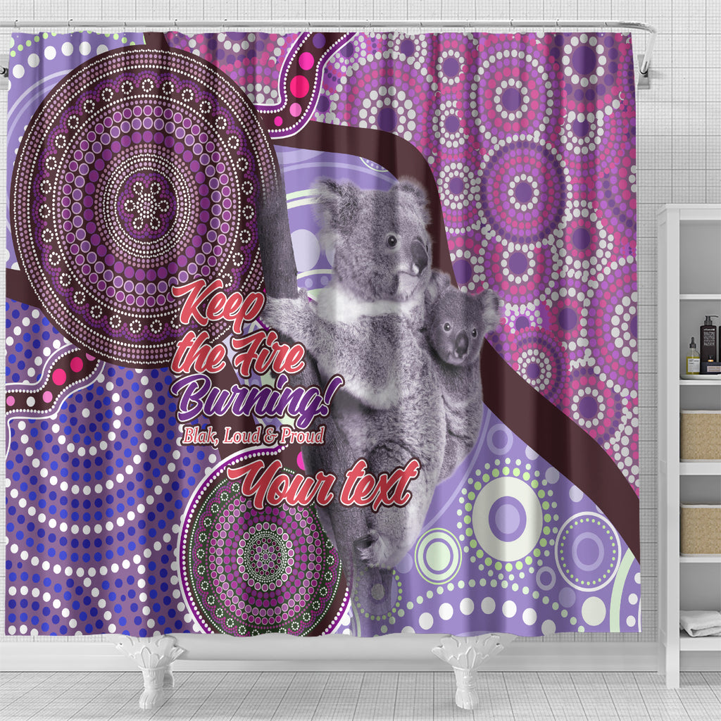 Personalised Australia Koala NAIDOC 2024 Shower Curtain Keep the Fire Burning