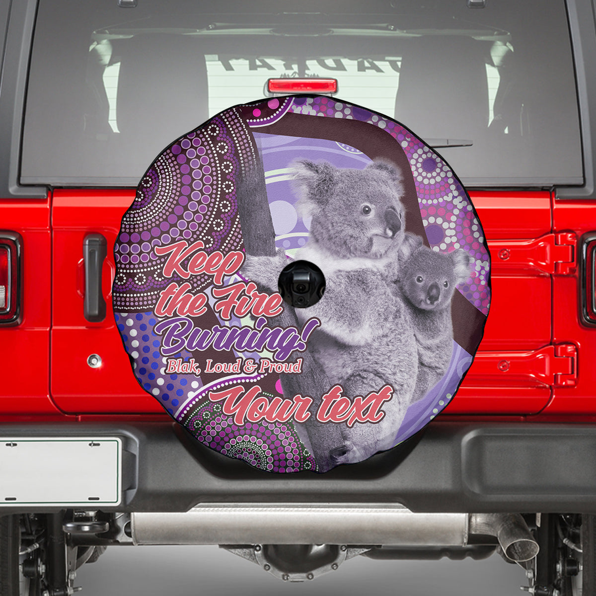Personalised Australia Koala NAIDOC 2024 Spare Tire Cover Keep the Fire Burning