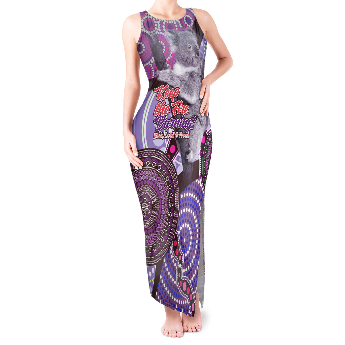 Personalised Australia Koala NAIDOC 2024 Tank Maxi Dress Keep the Fire Burning