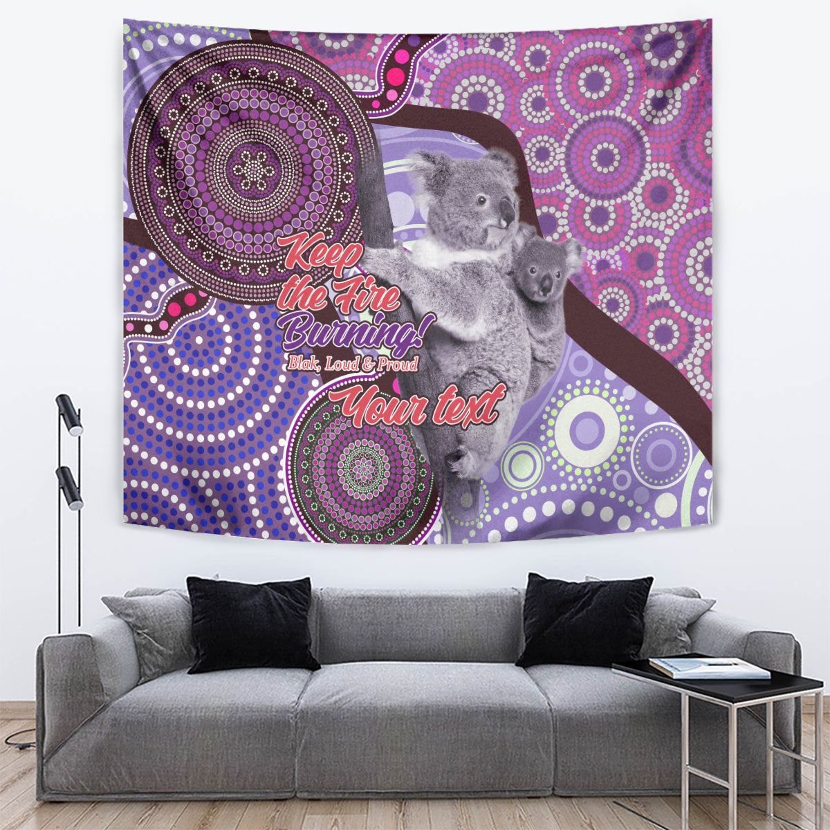 Personalised Australia Koala NAIDOC 2024 Tapestry Keep the Fire Burning